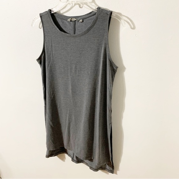 Athleta Drape Side Split Sleeveless Tunic Tank Top Heather Gray Style 591361 🩶 - Picture 5 of 13